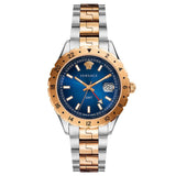 Versace Hellenyium GMT Blue Dial Two Tone Steel Strap Watch for Men - V11060017 Authentic Buy Shop Now
