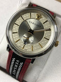 Versace V Circle Silver Dial Two Tone Leather Strap Watch for Men - VEBQ01319 Authentic Buy Shop Now