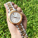 Versace Hellenyium Silver Dial Two Tone Steel Strap Watch for Women - V12030015 Authentic Buy Shop Now