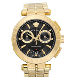 Versace Aion Chronograph Black Dial Gold Steel Strap Watch For Men - VE1D01721 Authentic Buy Shop Now