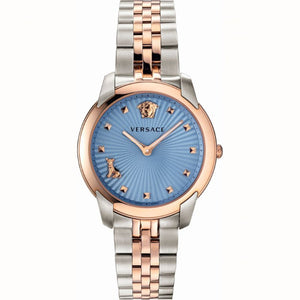 Versace Audrey Quartz Blue Dial Two Tone Steel Strap Watch for Women - VELR00619 Authentic Buy Shop Now