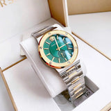 Versace Hellenyium Quartz Green Dial Silver Steel Strap Watch For Men - VEVK00420 Authentic Buy Shop Now