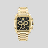Versace Dominus Chronograph Black Dial Gold Steel Strap Watch For Men - VE6H00523 Authentic Buy Shop Now