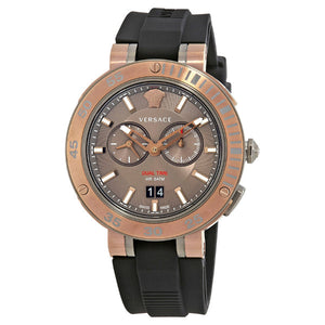 Versace V Extreme Chronograph Brown Tone Dial Black Rubber Strap Watch for Men - VCN030017 Authentic Buy Shop Now