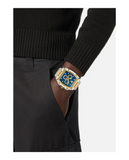 Versace Dominus Chronograph Blue Dial Two Tone Steel Strap Watch For Men - VE6H00723 Authentic Buy Shop Now