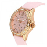 Guess Solar Rose Gold Dial Pink Rubber Strap Watch For Women - W1135L2 Authentic Buy Shop Now