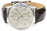 Guess Exec Chronograph White Dial Brown Leather Strap Watch For Men - W0076G2 Authentic Buy Shop Now
