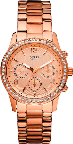 Guess Mini Spectrum Quartz Rose Gold Dial Rose Gold Steel Strap Watch For Women - W0122L3 Authentic Buy Shop Now
