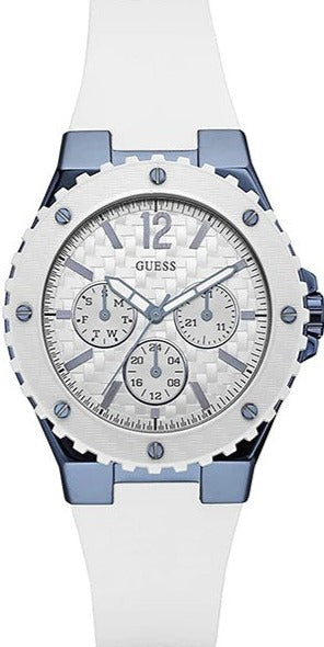 Guess Overdrive Chronograph White Dial White Rubber Strap Watch for Women - W0149L6 Authentic Buy Shop Now