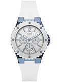 Guess Overdrive Chronograph White Dial White Rubber Strap Watch for Women - W0149L6 Authentic Buy Shop Now