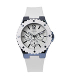 Guess Overdrive Chronograph White Dial White Rubber Strap Watch for Women - W0149L6 Authentic Buy Shop Now