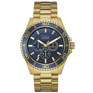 Guess Chaser Multifunction Blue Dial Gold Steel Strap Watch for Men - W0172G5 Authentic Buy Shop Now