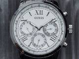 Guess Sunrise Multifunction Quartz White Dial Silver Steel Strap Watch For Women - W0330L3 Authentic Buy Shop Now