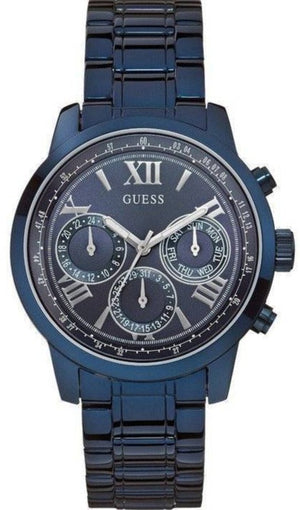 Guess Chronograph Multifunction Blue Dial Blue Steel Strap Watch For Women - W0330L6 Authentic Buy Shop Now