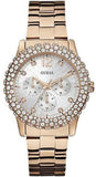 Guess Dazzler Diamonds Silver Dial Rose Gold Steel Strap Watch for Women - W0335L3 Authentic Buy Shop Now