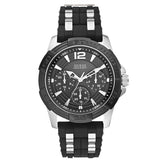 Guess Oasis Black Dial Black Rubber Strap Watch for Men - W0366G1 Authentic Buy Shop Now