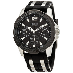 Guess Oasis Black Dial Black Rubber Strap Watch for Men - W0366G1 Authentic Buy Shop Now