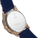 Guess Oasis Blue Dial Blue & Rose Gold Stainless Steel Strap Watch For Men - W0366G4 Authentic Buy Shop Now