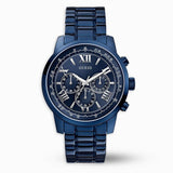 Guess Horizon Chronograph Black Dial Blue Steel Strap Watch For Men - W0379G5 Authentic Buy Shop Now