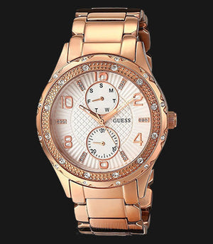 Guess Siren Diamonds White Dial Rose Gold Steel Strap Watch for Women - W0442L3 Authentic Buy Shop Now