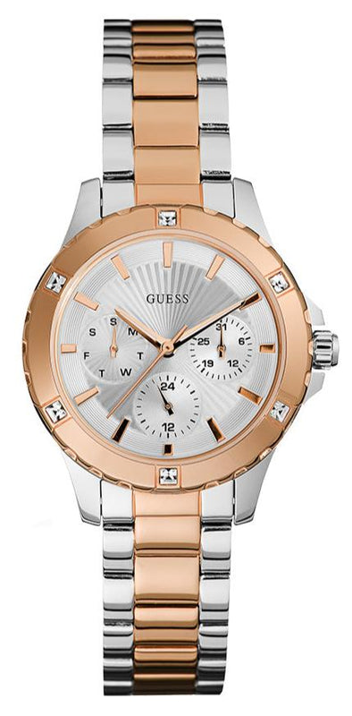 Guess Mist Quartz Silver Dial Two Tone Steel Strap Watch For Women - W0443L4 Authentic Buy Shop Now