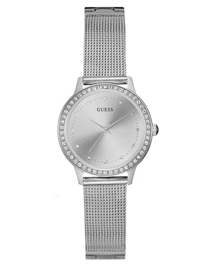 Guess Chelsea Quartz Silver Dial Silver Mesh Strap Watch For Women - W0647L6 Authentic Buy Shop Now