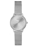 Guess Chelsea Quartz Silver Dial Silver Mesh Strap Watch For Women - W0647L6 Authentic Buy Shop Now