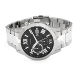 Guess Atlas Chronograph Black Dial Silver Steel Strap Watch For Men - W0668G3 Authentic Buy Shop Now