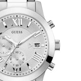Guess Atlas Chronograph Silver Dial Silver Steel Strap Watch For Men - W0668G7 Authentic Buy Shop Now