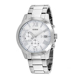 Guess Atlas Chronograph Silver Dial Silver Steel Strap Watch For Men - W0668G7 Authentic Buy Shop Now