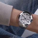 Guess Atlas Chronograph Silver Dial Silver Steel Strap Watch For Men - W0668G7 Authentic Buy Shop Now