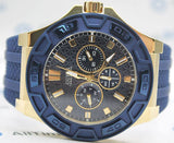 Guess Force Blue & Rose Gold Dial Blue Silicone Strap Watch For Men - W0674G2 Authentic Buy Shop Now