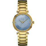 Guess Park Avenue Blue Dial Gold Steel Strap Watch For Women - W0695L2 Authentic Buy Shop Now