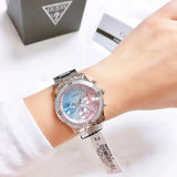 Guess Confetti Multicolored Dial Silver Steel Strap Watch For Women - W0774L1 Authentic Buy Shop Now