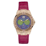 Guess Limelight Quartz Multicolor Dial Red Leather Strap Watch For Women - W0775L4 Authentic Buy Shop Now