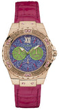 Guess Limelight Quartz Multicolor Dial Red Leather Strap Watch For Women - W0775L4 Authentic Buy Shop Now