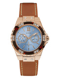 Guess Limelight Quartz White Dial Brown Leather Strap Watch For Women - W0775L7 Authentic Buy Shop Now