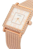 Guess Highline Off White Dial Rose Gold Stainless Steel Mesh Strap Watch For Women - W0826L3 Authentic Buy Shop Now