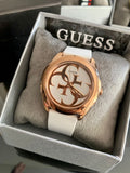 Guess G Twist White & Gold Dial White Silicone Strap Watch For Women - W0911L5 Authentic Buy Shop Now