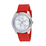 Guess G-Twist Silver Dial Red Rubber Strap Watch for Women - W0911L9 Authentic Buy Shop Now