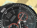 Guess Tread Black Dial Black Rubber Strap Watch for Men - W0967G1 Authentic Buy Shop Now
