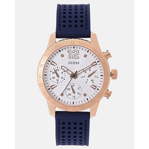 Guess Marina Multifunction White Dial Blue Rubber Strap Watch for Women - W1025L4 Authentic Buy Shop Now