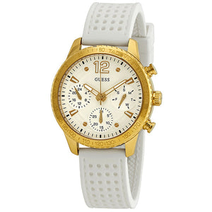 Guess Marina Multifunction White Dial White Rubber Strap Watch for Women - W1025L5 Authentic Buy Shop Now