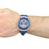 Guess Legacy Grey Dial Blue Silicone Strap Watch For Men - W1049G1 Authentic Buy Shop Now