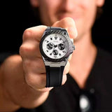 Guess Legacy White Dial Black Rubber Strap Watch For Men - W1049G3 Authentic Buy Shop Now