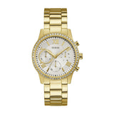 Guess Solar Chronograph Diamonds White Dial Gold Steel Strap Watch for Women - W1069L2 Authentic Buy Shop Now