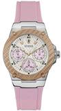 Guess Zena Quartz White Dial Pink Rubber Strap Watch For Women - W1094L4 Authentic Buy Shop Now