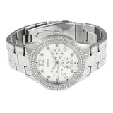 Guess Bedazzle Diamonds Silver Dial Silver Steel Strap Watch For Women - W1097L1 Authentic Buy Shop Now
