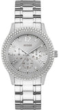 Guess Bedazzle Diamonds Silver Dial Silver Steel Strap Watch For Women - W1097L1 Authentic Buy Shop Now