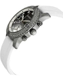 Guess Confetti Crystal Black Dial White Silicone Strap Watch For Women - W1098L1 Authentic Buy Shop Now